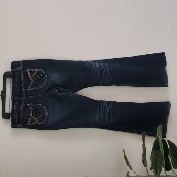 Zco jeans midrise stretch jeans, flare, dark wash, fading, women's size… - Picture 7 of 7